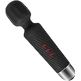 【2020改良版】ハンディマッサージャー コードレス 電動 20種振動パタン 8種スピード 360°自由に曲げられる USB充電式 小型 強力 静音 完全防水 安全無害 シリコン製 (ブラック A)