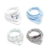 Newborn Baby Boys Bandana Bibs Absorbent Soft 100% Cotton Gift Set by mom's care