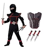 California Costumes Stealth Ninja Toddler Costume with Armor & Daggers Bundle Costume Black/Red [並行輸