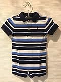 ラルフローレンベビーBoyストライプコットンPolo Shortallネイビーマルチ６M（60～68㎝）190618291416