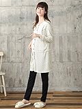 Angeliebe エンジェリーベ マタニティ パジャマ 授乳口付き スムース ドット ナイティ 妊婦服 産前 産後 前開き 長袖 L アイボリー 22114 22114170