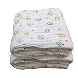 MIUSE　ガーゼケット　６重　ベビーブランケット　１０５＊１０５　タオルケット　おくるみ　柔らかい肌さわり　バスタオル　保温性　吸水 (二枚ハムスター)
