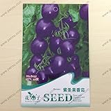 オリジナルパッケージの果物野菜の種、紫チェリートマトの種子、成熟した開花60日、50粒子の種子/バッグ