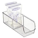 mDesign Baby Food Organizer Bin for Breastmilk Storage Bags/Formula - 4 x 11 x 3.5, Clear by MetroDe