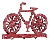 アボットコレクションCast Iron自転車Quadruple壁フック、アンティークレッド