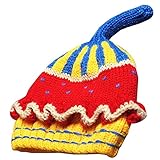 KINDOYO 赤ちゃん帽子冬暖かい幼児新生児の髪のキャップ帽子少年少女のビーニー耳の帽子帽子かぎ針編みの帽子かわいい3-12ヶ月