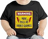 Gamer Warning - May Yell At Video Games オーガニックベビーTシャツ 3-6 Months