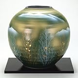【九谷焼】 7号花瓶 金箔木立連山 花瓶、花台、トムソン化粧箱入り