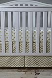 Lavender Linens Two Piece Metallic Gold Chevron and Dot Crib Bedding Set by Lavender Linens