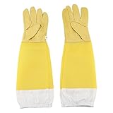 Asixx　1ペア　養蜂用手袋　防護グローブ　XL　長袖　厚手　蜂　養蜂　虫よけ　養蜂　草刈り　防護通気性　害虫駆除対策　ガーデニング　園芸　養蜂用（イエロー）