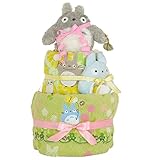 すまいる おむつケーキ ＜ となりのトトロ ＞ 2段 出産祝い ( オムツ パンパース M ) ( 中トトロ )