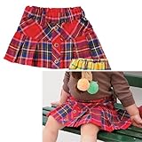 チェックプリーツスカート　レッド　95