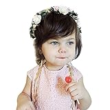 Domybest花冠 キッズ　フラワーヘアバンド　花かんむり　 ヘッドドレス 　フローラル　ヘアアクセサリー 　造花 髪飾り　 結婚式　 新生児 赤ちゃん 出産祝い 内祝い お宮参り 誕生日 100日