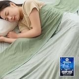 両面接触冷感 タオルケット 夏用 シングル Q-Max0.516 【KEEP ICE】リバーシブル クールケット 冷感ケット 140×190cm 24時間持続制菌消臭 除湿速乾 軽量 ひんやり 持続冷感 丸洗いOK グリーン Mensu VKJ145-S-GR