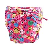 サイズミディアム、調節可能な乳児用泳ぎのおむつ、[笑顔、ピンク]