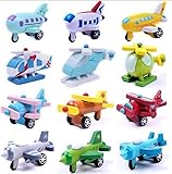 SHINA mini 12個 子供 知育玩具 木製　おもちゃ　飛行機　子供の誕生日のプレゼント　ランダム発送