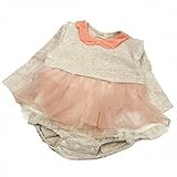 Kid'sZoo（キッズズー） フェイク 衿 レイヤード風 ロンパース（チュール付）　長袖　W62710A オートミール　70 70,オートミール