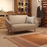 木製フレーム カバーリングソファ 150cm アイボリー 2Pソファ 北欧スタイル ナチュラルテイスト コットンカバー 完成品 幅149 奥行91 高さ80 座面までの高さ42cm MK