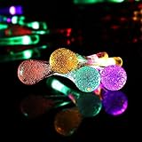 Jimeng　水滴型　6m30灯　ソーラーストリングライト　防水　イルミネーション　LED　ガーデンライト　カラフル