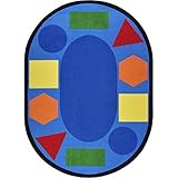 Joy Carpets Kid Essentials Early Childhood Oval Sitting Shapes Rug Multicolored 10'9 x 13'2 [並行輸入品]