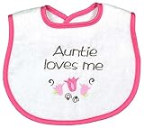 Dee Givens & Co-Raindrops 6315 Auntie Loves Me Girl Small Bib - Strawberry
