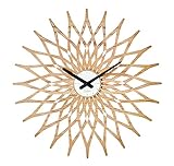 インターフォルム 掛け時計 ノアーレ ホワイト 木 ウッド CL-3022WH スイープムーブメント 太陽 花 44㎝