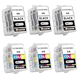 【SUNINK】キャノン 用 互換 詰め替えインク BC-365+BC-345+BC-310XL/BC-366+BC-346+BC-311XL(BK/顔料ブラック)*3+(CL/3色カラー)*3【合計6本】対応:TS3530/TS3130/TS3130S/TS3330/TS203/TR4530/MP493/MP280/MP490/MP480/MP270/MX420/MX350/iP2705