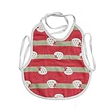 MIUSE　ビブ　新型よだれかけ　６重ガーゼ　スタイ　食事　多機能　１００％綿　良い肌さわり　２枚セット (苺一枚)