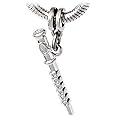 LaBenie Dangle Music Flute Charm Bead, Metal