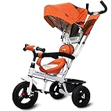 三輪車 ベビーカー 両用 ベビーバギー 3輪自転車 子供 対象1～6歳 (orange)