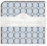 スワドルデザインズ 究極のおくるみ アルティメット パステルウィズブラウンモッドサークル パステルブルー 1枚セット SD-016PB 【日本正規品】