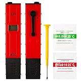 DealMuxデジタルのpHメータ高精度世帯のpHテスターpHは0 - 14水質テストおよびATCアドオンエクストラ2小袋レッドのpHバランスパウダーパック