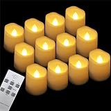 LEDキャンドルライトFlamelessキャンドル様々なシーンのためのティーワックス例：誕生日結婚式の家族の寝室、リモコンタイミング機能（12セット）