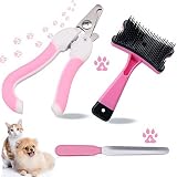 Pet Nail Scissors URBEST Pet Nail Clippers Non Slip Handles with Safety Guard Paw Trimmers Grooming 