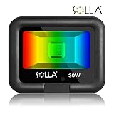 【一年保証】SOLLA Rainbow 16色 RGBW LED投光器 30W 多機能 IP65防塵防水 舞台照明 雰囲気作成 リモコン付き