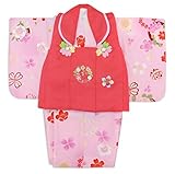 初節句に 女の子 赤ちゃん用 ベビー被布と着物セット「薄ピンク 菊に桜」HFG055