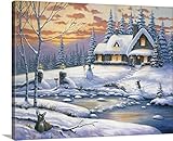 John Zaccheoプレミアムシックラップキャンバス壁アート印刷題名冬Retreat 20" x 16" 2002612_24_20x16_none