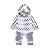 (プタス)Putars ベビー服 子供服 ロンパース 男の子 パーカー 長袖 クロス柄 ストライプ柄 可愛い 秋 冬 新生児 歩行服 出産お祝い 記念日 プレゼント 6-24ヶ月