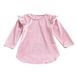 Cutelove　ドレス　 プリンセスドレス　ふわふわ飛び袖　ロングスリーブ　長袖　コットン　綿　ゴールドベルベット　女の子　ベビー　ガールズ　赤ちゃん　幼児　春　秋　可愛い　素敵　カジュアル　普段着