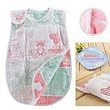 8重ガーゼ 肌触り抜群 スリーパー めくれ防止 ボタン開閉式 寝袋 40*60 cm 動物園