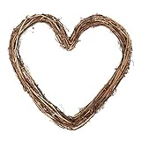 elfishjp 藤 リースベース ハート型 デコレーション 飾り (25cm)