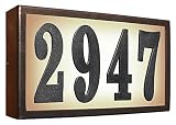 Qualarc SRST-AB60-BRZ Serrano Low Voltage Rust Free Galvanized Steel Rectangular Lighted Address Pla