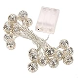 SIKIWIND LEDストリングライト 丸型 穴あき メタル 2.5m 20球 電池式 イルミネーション 長寿命60000h 全3色 (多彩)