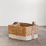 sb008/ツートンバスケット（ベルト付） 単品-M ナチュラル