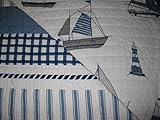 Boat House for Kids Reversible Anchors Ships Boats Lighthouses Quilt Full/Queen [並行輸入品]