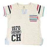 (ショコラ) chocola ポケット付き半袖Tシャツ 80 ネイビーボーダー