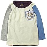 《H28年秋冬物》BOOM TOWNKIDS(ブームタウンキッズ) パンダエンブレムスラブ天竺長袖Tシャツ 110cm/オフ×ブラウン NO.F-961075