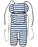 ベビーカー　保冷保温シート　綿100％ ひえぽかサポートクッション　保冷（保温）剤2個付き　ベビーカークッション　エルゴ (ブルーボータ゛ー)