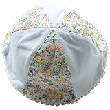 《初夏盛夏対応》(日本製) Pample Mousse(パンプルムース) リラックス天竺ドット柄+ローンタンブラー小花柄切替帽子 50cm /SA NO.DP-72606