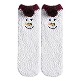 大人 キッズ ギフト セット ボックス サンタ コーラル フリース ソックス 冬 クリスマス 動物 ソックス (大人, snowman)